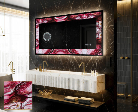 Backlit Decorative Mirror - Ruby Rhythms