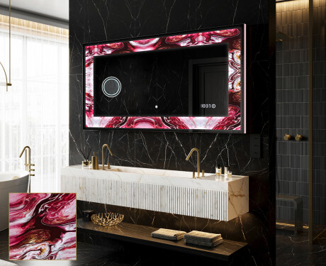 Backlit Decorative Mirror - Ruby Rhythms