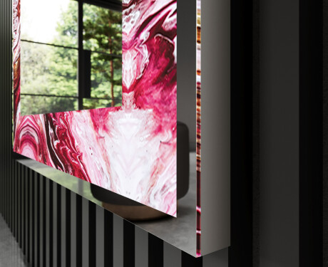 Backlit Decorative Mirror - Ruby Rhythms #3