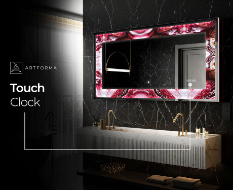Backlit Decorative Mirror - Ruby Rhythms #9