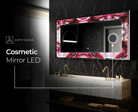 Backlit Decorative Mirror - Ruby Rhythms #11