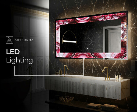 Backlit Decorative Mirror - Ruby Rhythms #6