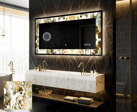 Backlit Decorative Mirror - Golden Streaks