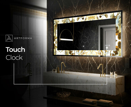 Backlit Decorative Mirror - Golden Streaks #8