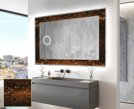 Backlit Decorative Mirror - Amber Shell