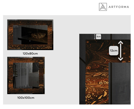 Backlit Decorative Mirror - Amber Shell #2