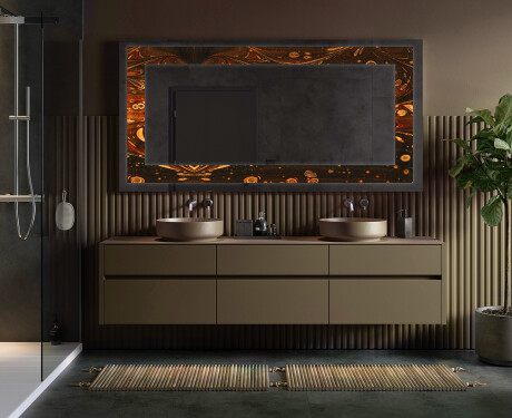 Backlit Decorative Mirror - Amber Shell #7