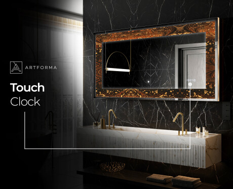 Backlit Decorative Mirror - Amber Shell #9
