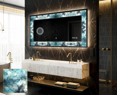 Backlit Decorative Mirror - Sapphire Reflections