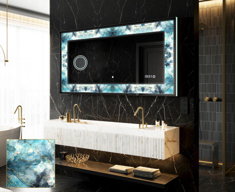 Backlit Decorative Mirror - Sapphire Reflections