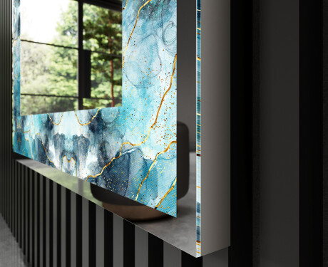 Backlit Decorative Mirror - Sapphire Reflections #3