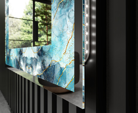 Backlit Decorative Mirror - Sapphire Reflections #3