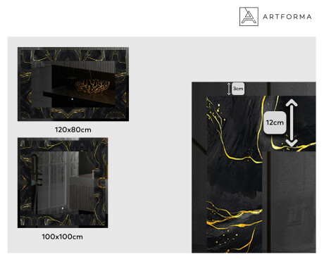 Backlit Decorative Mirror - Golden Veins #2