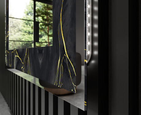 Backlit Decorative Mirror - Golden Veins #3