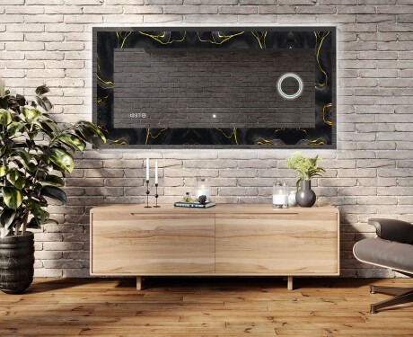 Backlit Decorative Mirror - Golden Veins #5