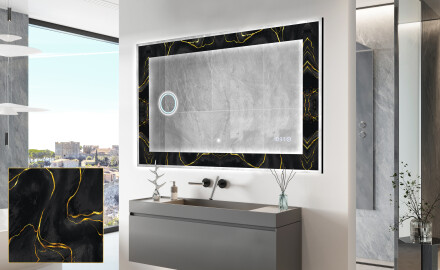 Backlit Decorative Mirror - Golden Veins