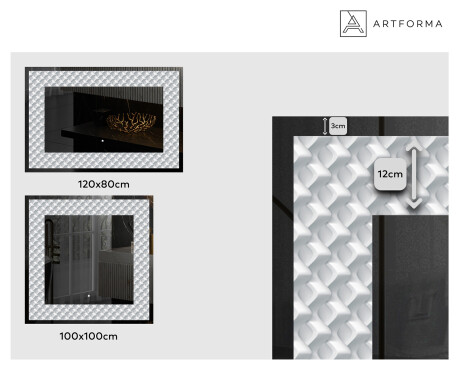 Backlit Decorative Mirror - Inspiring Lines #2