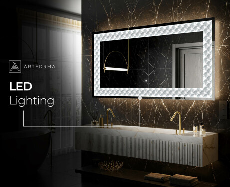 Backlit Decorative Mirror - Inspiring Lines #7