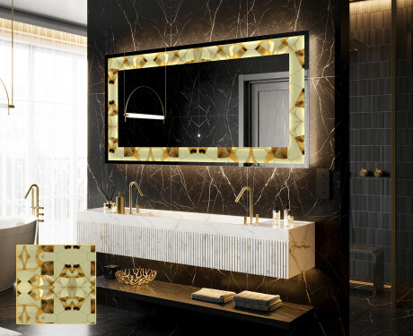 Backlit Decorative Mirror - Glow Geometry