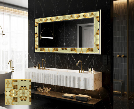 Backlit Decorative Mirror - Glow Geometry