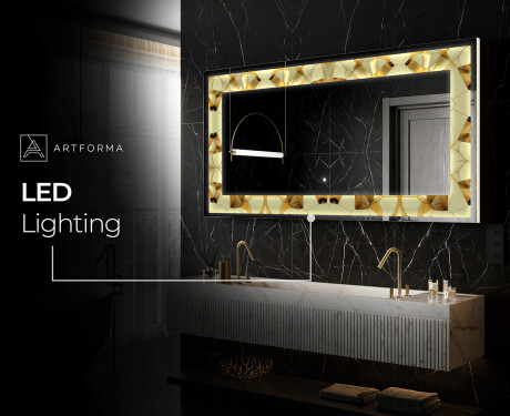 Backlit Decorative Mirror - Glow Geometry #9