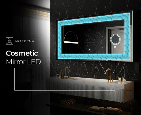 Backlit Decorative Mirror - Divergent Lines #8