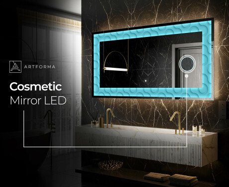 Backlit Decorative Mirror - Divergent Lines #6