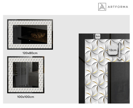 Backlit Decorative Mirror - Dynamic Whirls #2