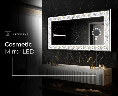 Backlit Decorative Mirror - Dynamic Whirls #8
