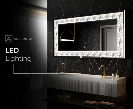 Backlit Decorative Mirror - Dynamic Whirls #9