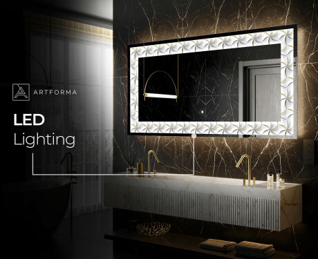 Backlit Decorative Mirror - Dynamic Whirls #7