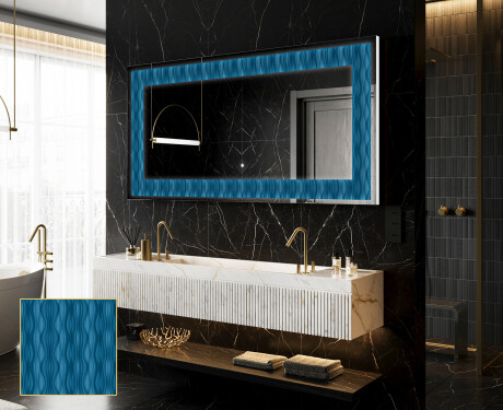 Backlit Decorative Mirror - Whirling Lines