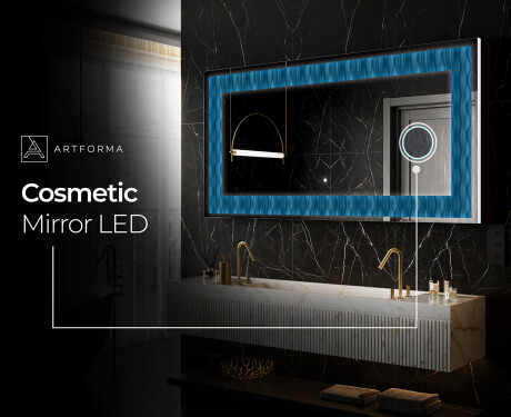 Backlit Decorative Mirror - Whirling Lines #8