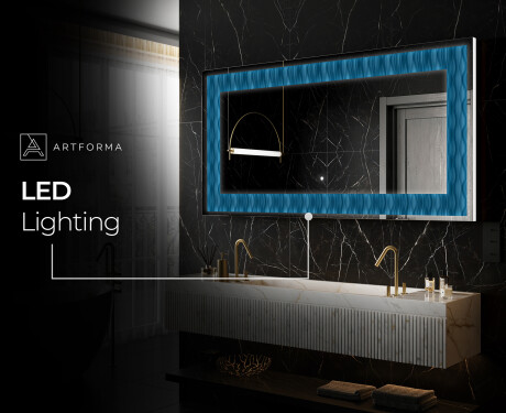 Backlit Decorative Mirror - Whirling Lines #9