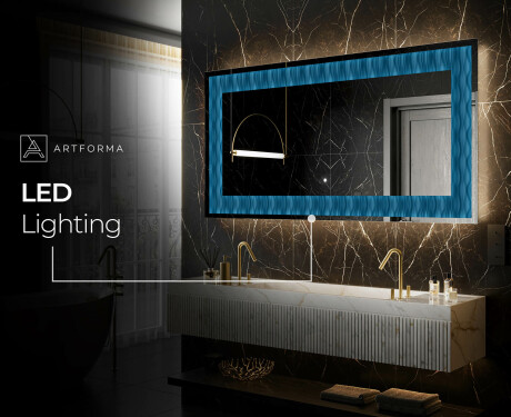 Backlit Decorative Mirror - Whirling Lines #7