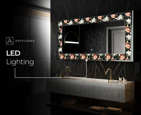 Backlit Decorative Mirror - Plant Rhythms #10