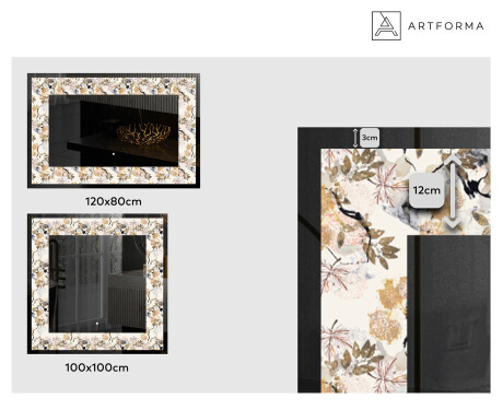 Backlit Decorative Mirror - Floral Reflections #2