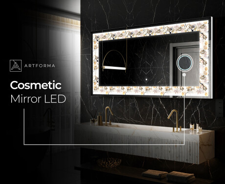 Backlit Decorative Mirror - Floral Reflections #11
