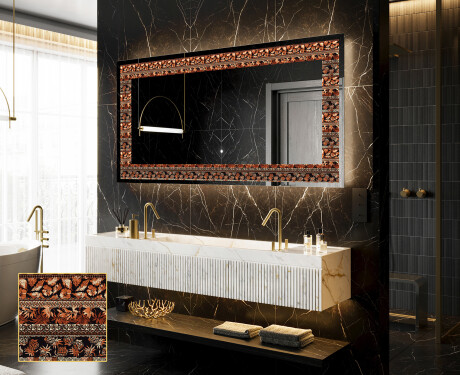 Backlit Decorative Mirror - Abstract Leaves