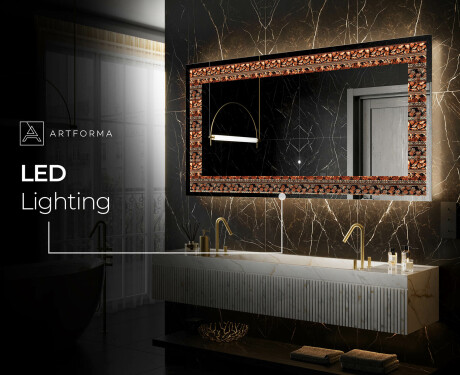 Backlit Decorative Mirror - Abstract Leaves #8