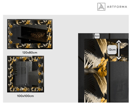 Backlit Decorative Mirror - Floral Symmetries #2