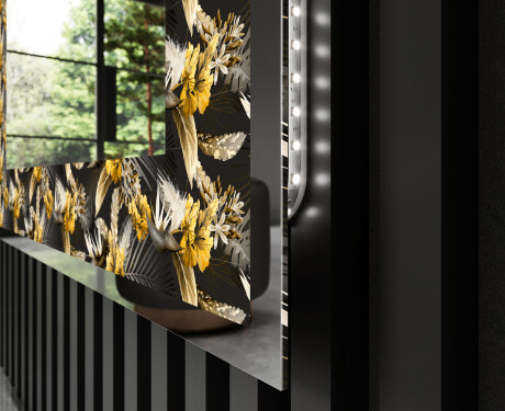 Backlit Decorative Mirror - Floral Symmetries #3