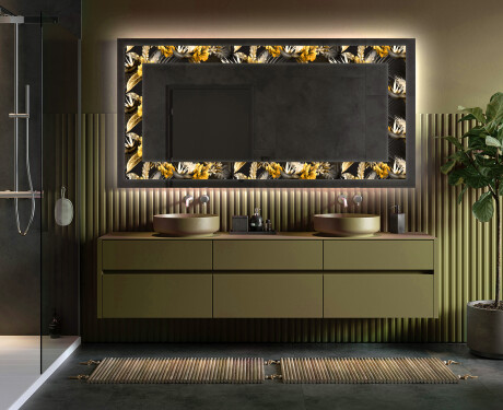 Backlit Decorative Mirror - Floral Symmetries #5