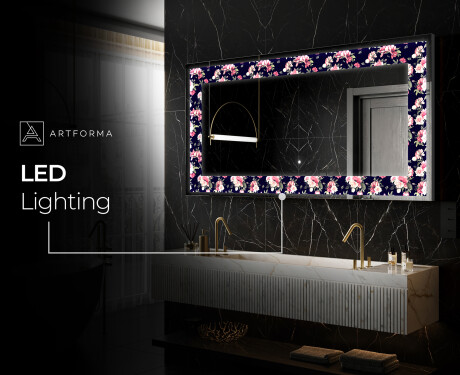 Backlit Decorative Mirror - Floral Layouts #10
