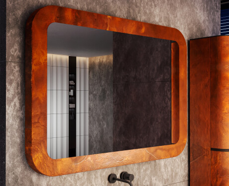 Rounded mirror with a stone frame L293 #4