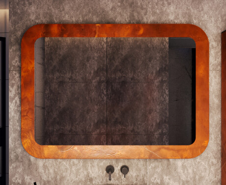 Rounded mirror with a stone frame L293 #5