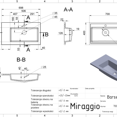 BARCELONA 700 R Sink #5