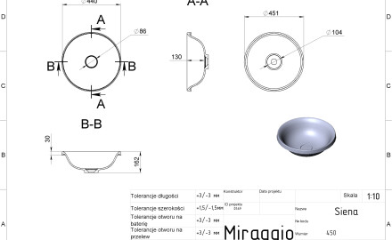 SIENA MATT Sink