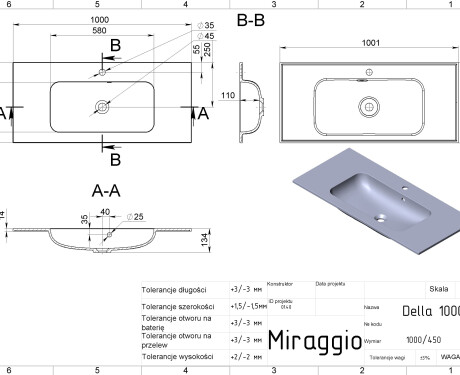 DELLA 1000 MIRASOFT Sink
