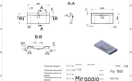 FLY 1000 MIRASOFT Sink